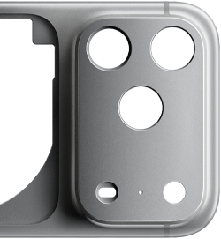 iPhone&nbsp;17&nbsp;Pro، الجزء الخلفي الخارجي، هيكل من قطعة واحدة من الألومنيوم المشكّل